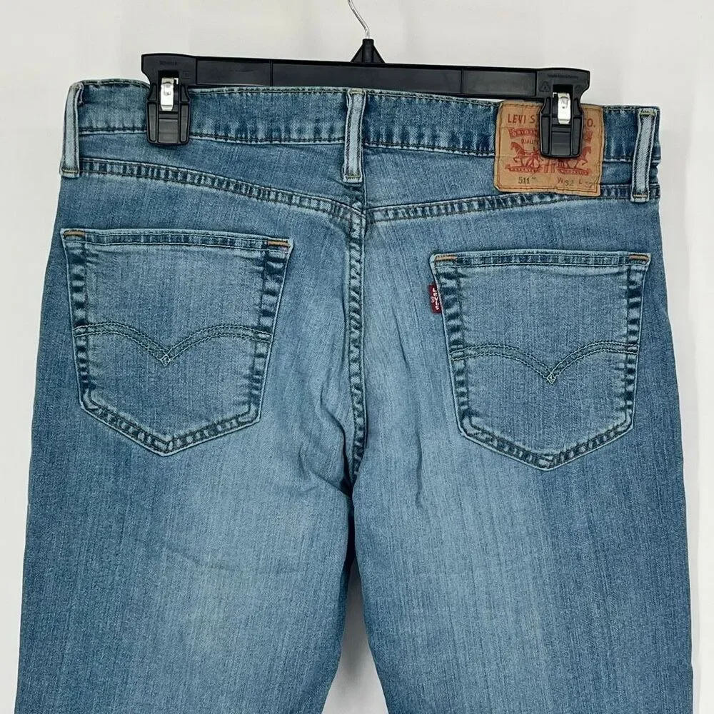 LEVI’S Men’s 511 Slim Fit Jeans W32 Straight Leg Blue‎ Stretch Denim Medium Wash
